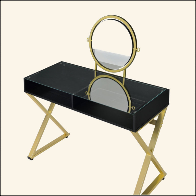 Vanity Desk W/Mirror & Jewelry Tray