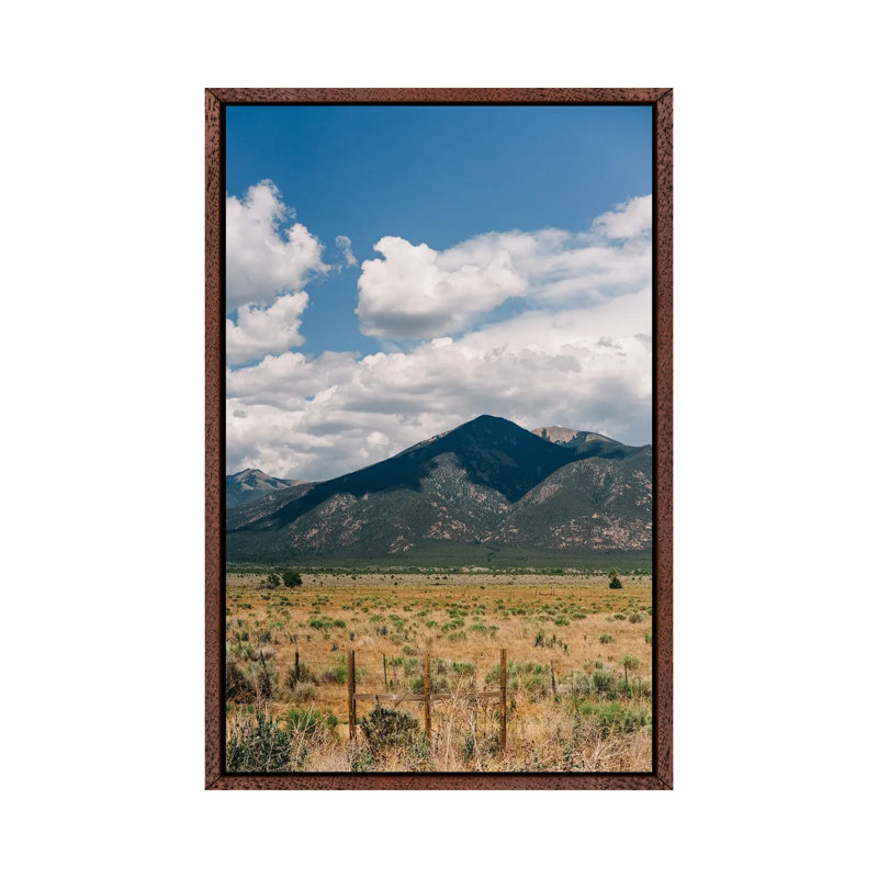 Taos Mountains II by Bethany Young - Print on Canvas, 66.04cm H x 45.72cm W x 3.81cm D, Classic Brown Wood Framed