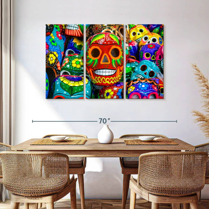 Calavera peint Lelend, H 36 po x l 57 po