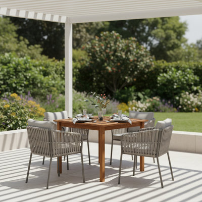 Square Solid Wood Outdoor Side Table - 89.9 cm W 89.9 cm D