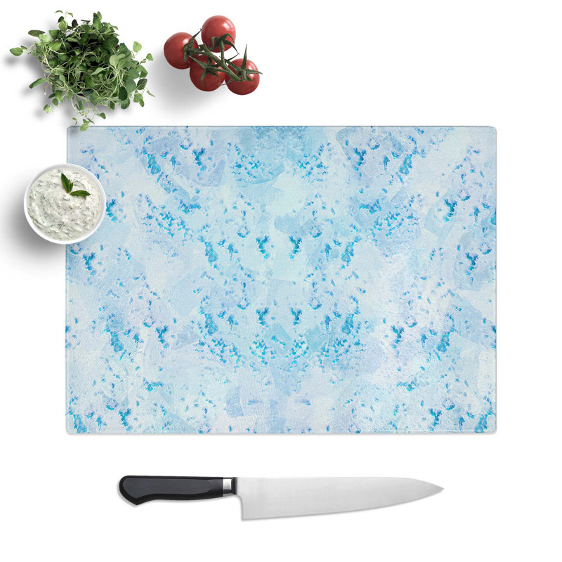 Tempered Glass Ocean Patterns Chopping Board, 39 cm W x 28.5 cm L