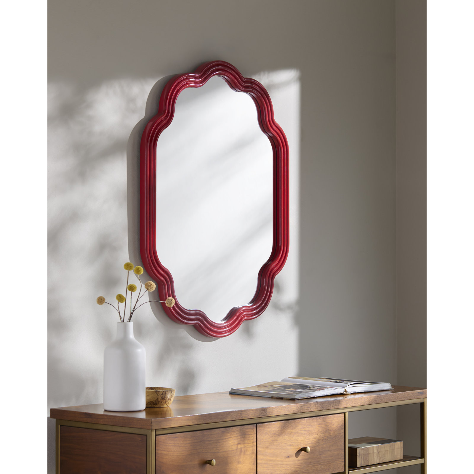 Aysun Mirror, Red, 33" x 25"