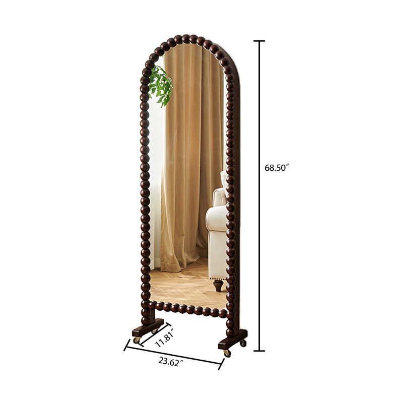 Retro Style Rotating Mirror with Integrated Storage Rack