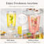 Distributeur de boisson de 1 gallon pour les fêtes 2 pièces, contenant en plastique pour jus / thé / soda avec support et base de glace, distributeur de limonade transparent avec robinet, pichet d'eau sans BPA 39 x 16 cm / 15 x 6 po