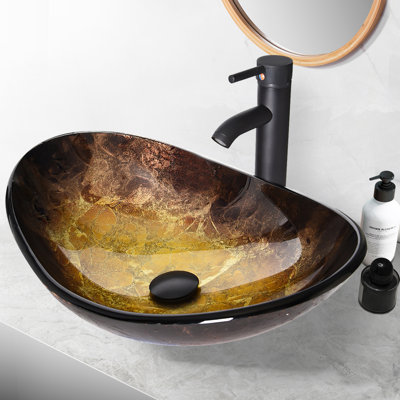 Metro Lane 53.3mm L x 35mm W Glass Specialty Sink with Tap