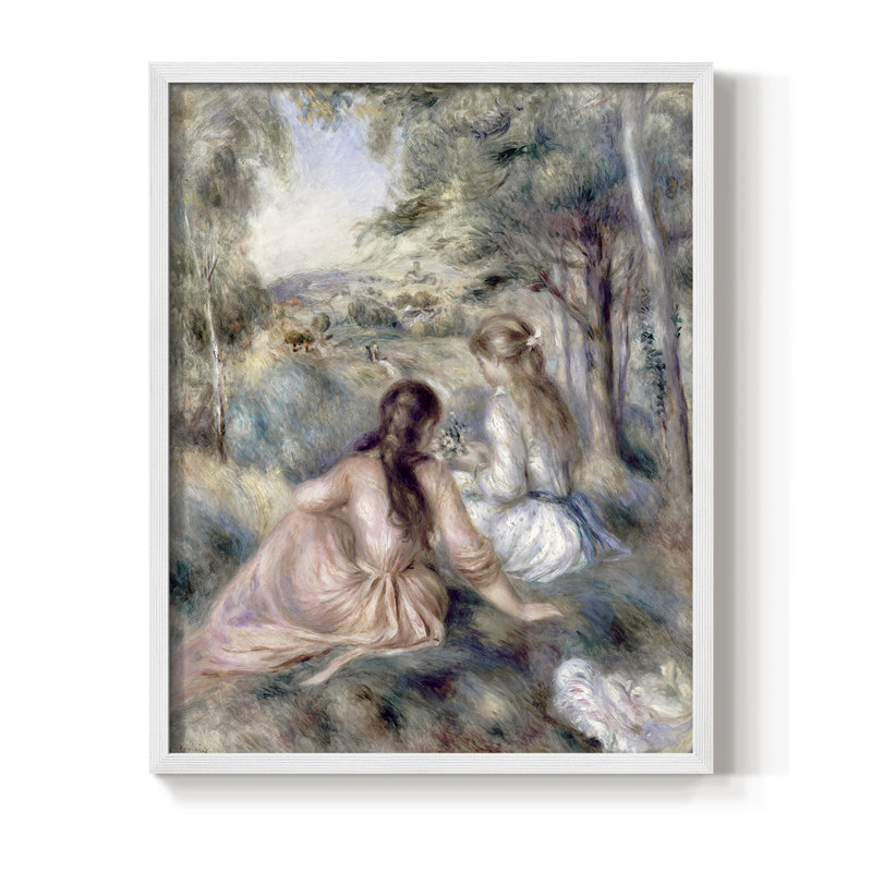 «In The Meadow», reproduction encadrée - bois massif, Blanc, H 28 po x l 22 po