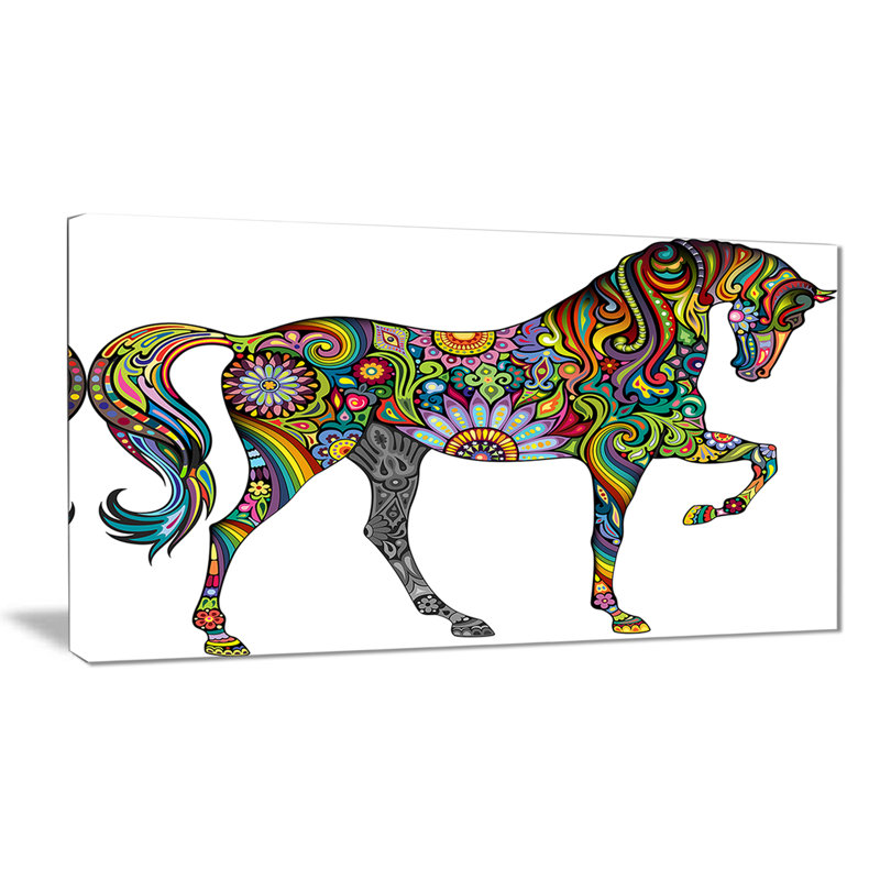 « joyeuse cheval », impression, H 16 po x l 32 po x P 1 po, H 36 po x l 46 po x P 1,5 po