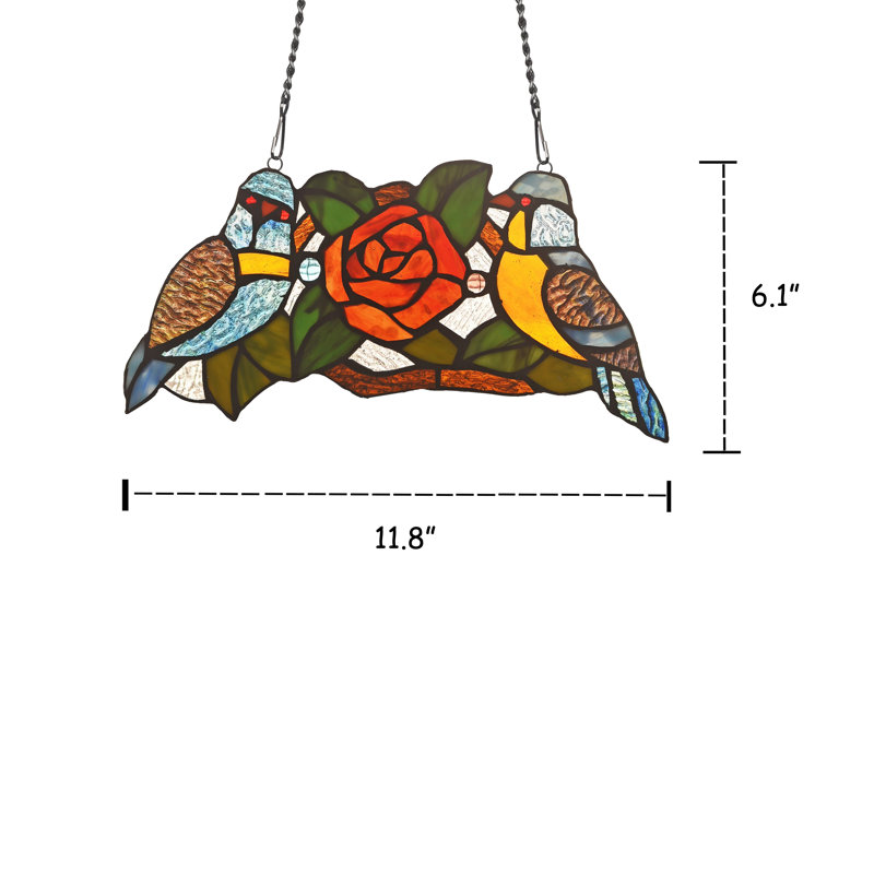 Panneau de fenêtre en verre sparrow tiffany