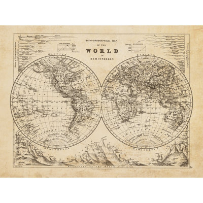 Nouvelle carte de l'hémisphère - reproduction sur toile tendue
