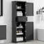 Armoire de salle de bain, armoire de rangement haute, armoire de rangement autoportante avec tiroir et tablette réglable, panneau de fibres à densité moyenne avec finition peinte