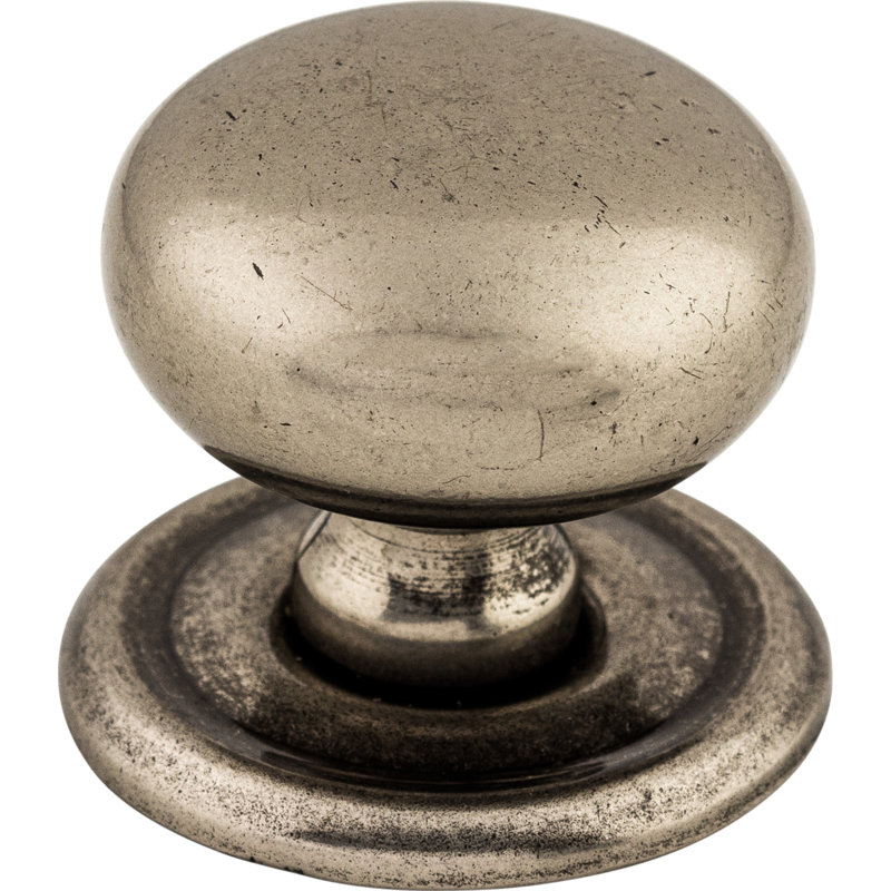 Victoria 1 1/4" Diameter Round Knob, Pewter Antique