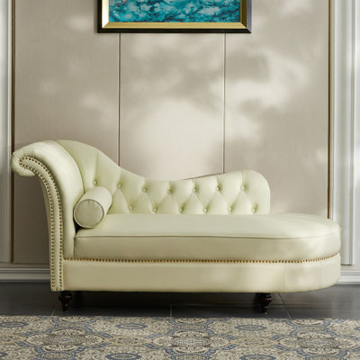 Chaise longue en similicuir Elegant Light Luxury
