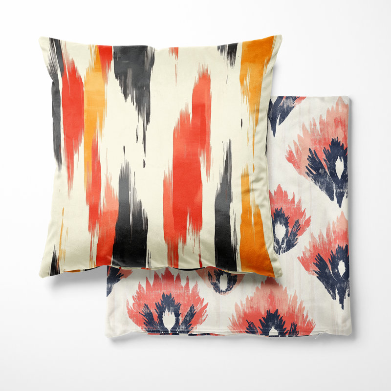 Coussin Ikat, H 16 po x l 16 po