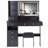 41" Large Size Left Drawer Desktop Vanity Table With Cushioned Stool Dresser Set, 2 AC Outlets And 2 USB Ports Power Station, Hair Dryer Stand, Extra-Large Touch-Control Led Mirror, 3-Color Switching-181521994