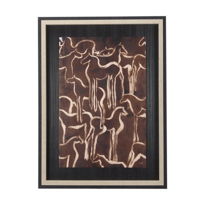 «Horse Herd III», reproduction d'art encadrée à la main