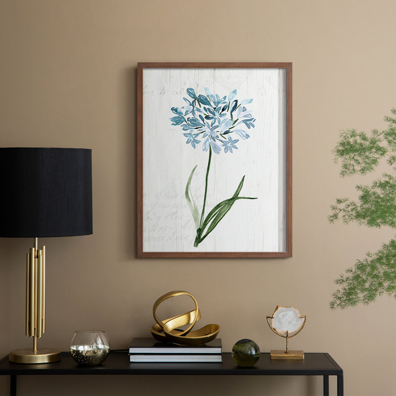 «Garden Botanical I», reproduction encadrée - bois massif, H 11 po x l 9 po, Noyer