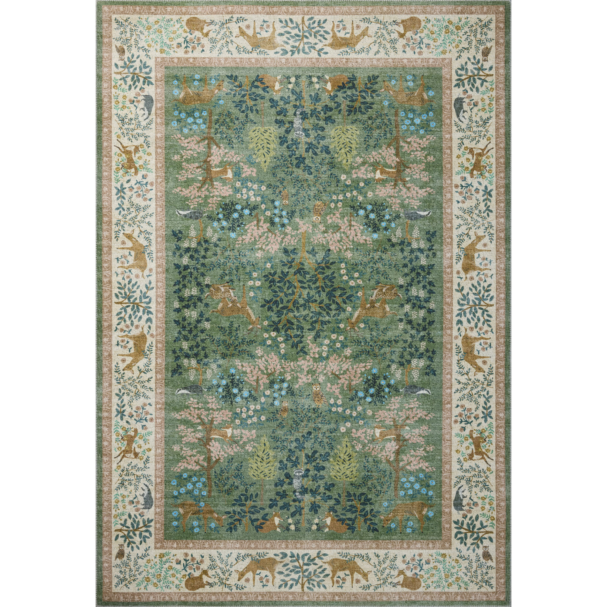 Canopy Sage / Blush Area Rug, Rectangle 3'9" x 5'9"