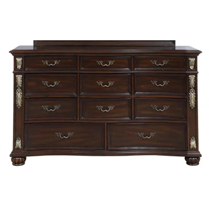 Maximus Dark Brown 11-Drawer Solid Wood Dresser
