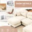 Beige, canapé modulaire en forme de L, 3 sièges, design ergonomique, coussin, siège modulaire pour siège de lecture avec tissu chenille et performance en beige-1321832831