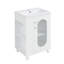 Meuble-lavabo de 20 po avec lavabo, meuble-lavabo avec tablette à deux niveaux, tablette réglable, bois massif et panneau de fibres à densité moyenne, blanc-642309842