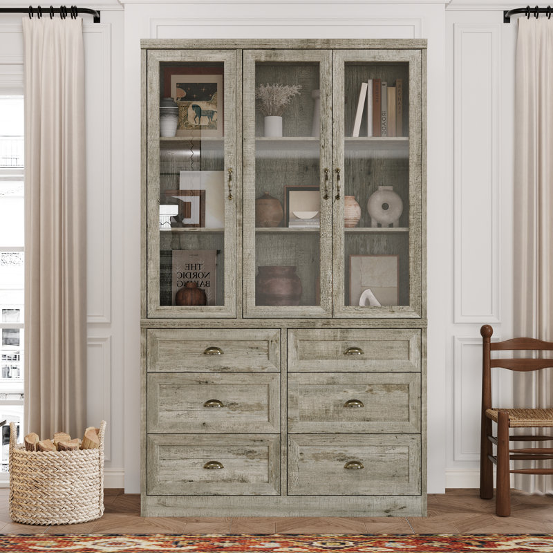 Home & Office Display Cabinet With Tempered Glass Door