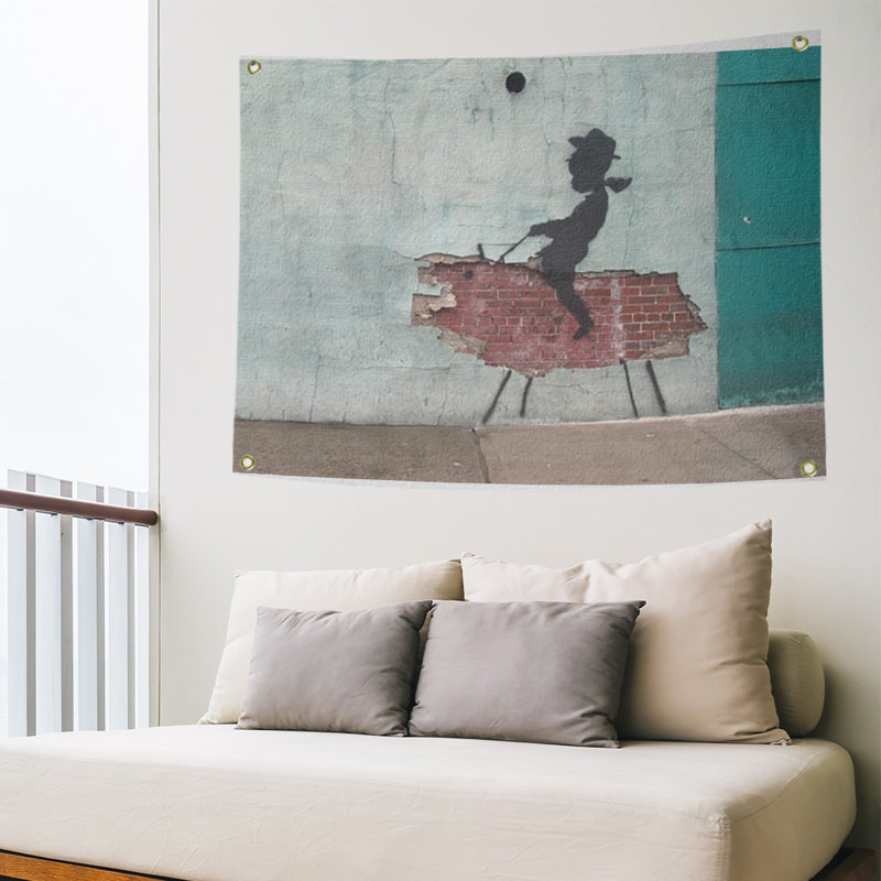 Tapisserie d'enfant en polyester Rodeo Cowboy, H 59 po x l 80 po x P 1 po