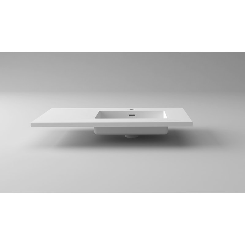 Plateau de meuble-lavabo simple 36 po Right, Blanc mat