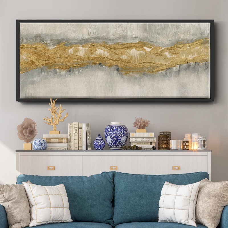 Golden Stream- Framed Canvas
