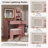 Lavin Makeup Vanity Set, Vanity Desk With Stool, LED Light Mirror And Charging Station-1827918451