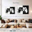 Ensemble de 2 manettes de jeu grunge sur toile-2039253114