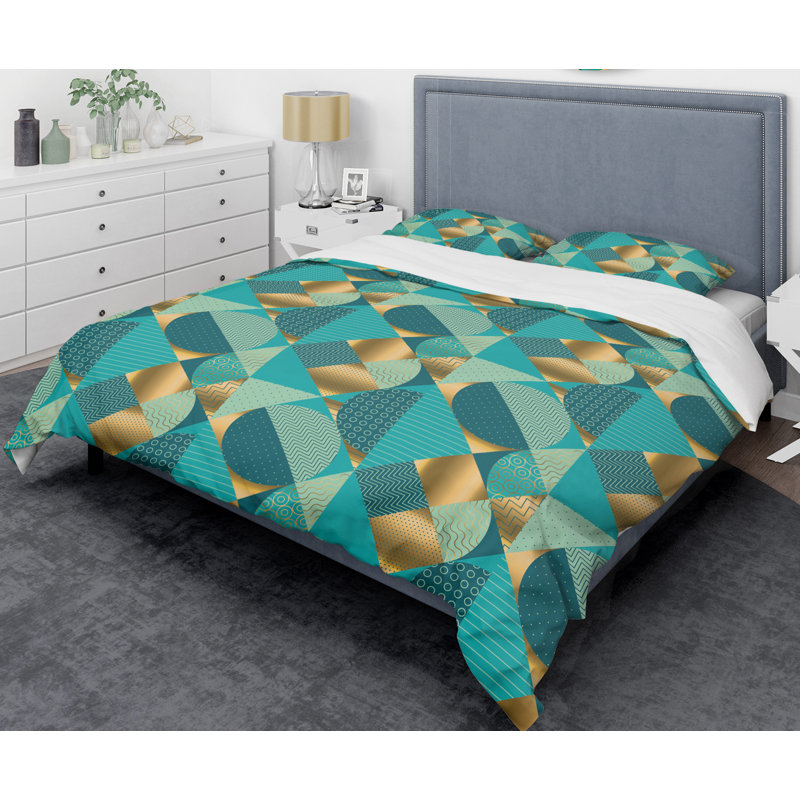 Retro Art Deco - Mid century bedding set - Modern Mid-century Bed cover set, King Duvet Cover + 2 Shams