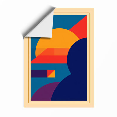 Geometric Sunset Art Deco - Framed Print