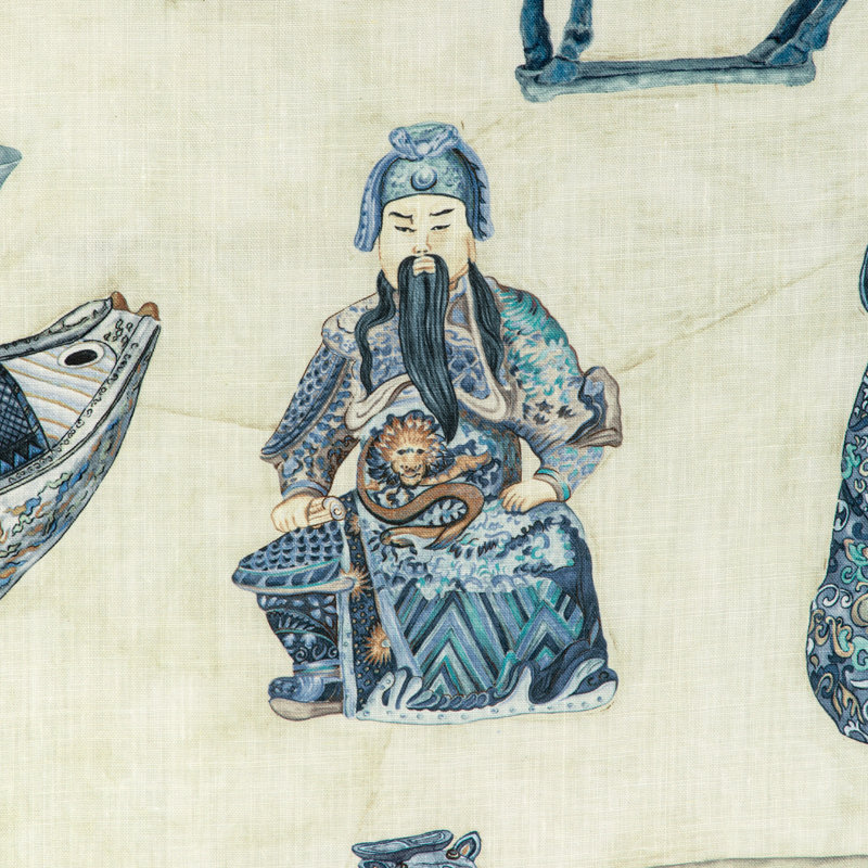 Mindoro Tambelan Print Fabric, Porcelain