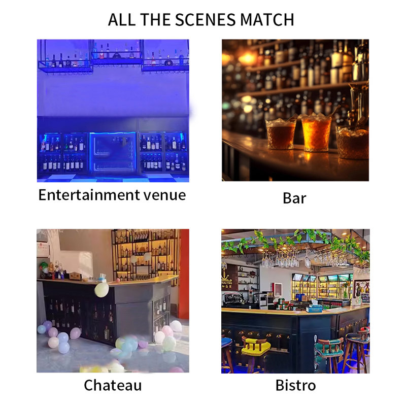 Bureau de réception de style rustique avec rangement et comptoir de bar, Marron foncé