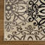 Tapis gris brun et noir 5 pi x 8 pi à motif de médaillons floraux résistants aux taches