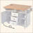 55.7'' Large Kitchen Island With 2 Drop Leaf,, Rolling Kitchen Cart On 5 Wheels With Power Outlet, Folding Storage Dining Table With Spice & Towel Rack , 3 Drawers, For Kitchen, Dining Room-1717153932