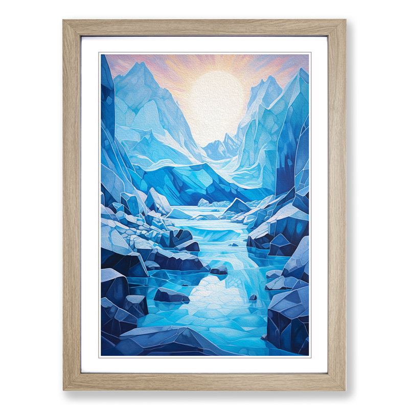 Glacier Modern No.2 - Single Picture Frame Print on Wood