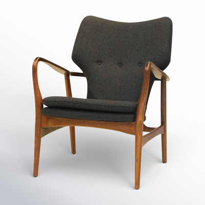 Marlo 27" Wide Tufted Genuine Leather Armchair by AllModern