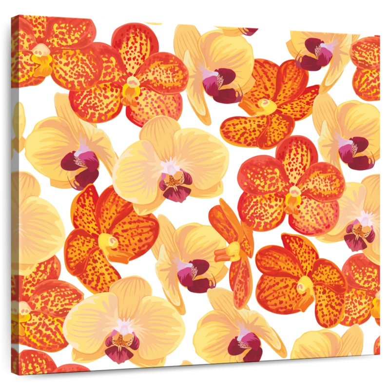 Motif d'orchidée Harnek, H 10 po x l 10 po