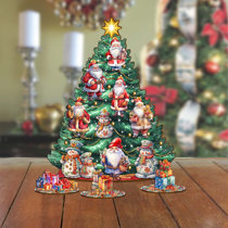 Sliner 20 Inch Mini Christmas Tree with 17 Lights and 21 Ornaments  Artificial Small Tabletop Christmas Tree Decor with Christmas Balls Star  Treetop