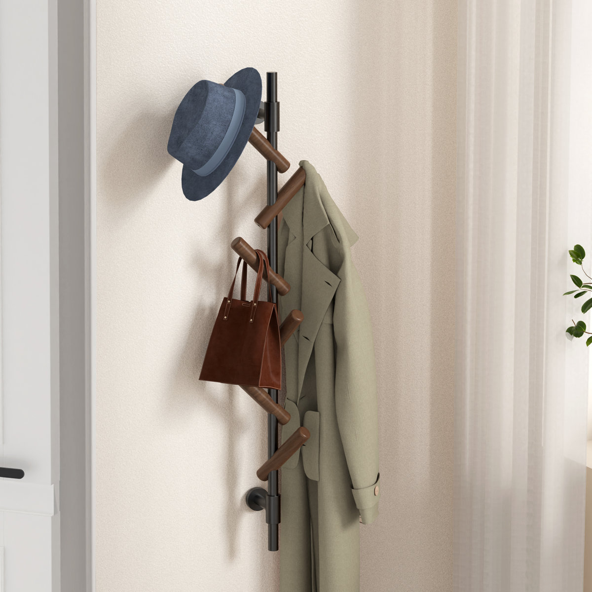 Lark Manor™ Vertical Wall-Mounted Coat And Hat Rack with Adjustable ...