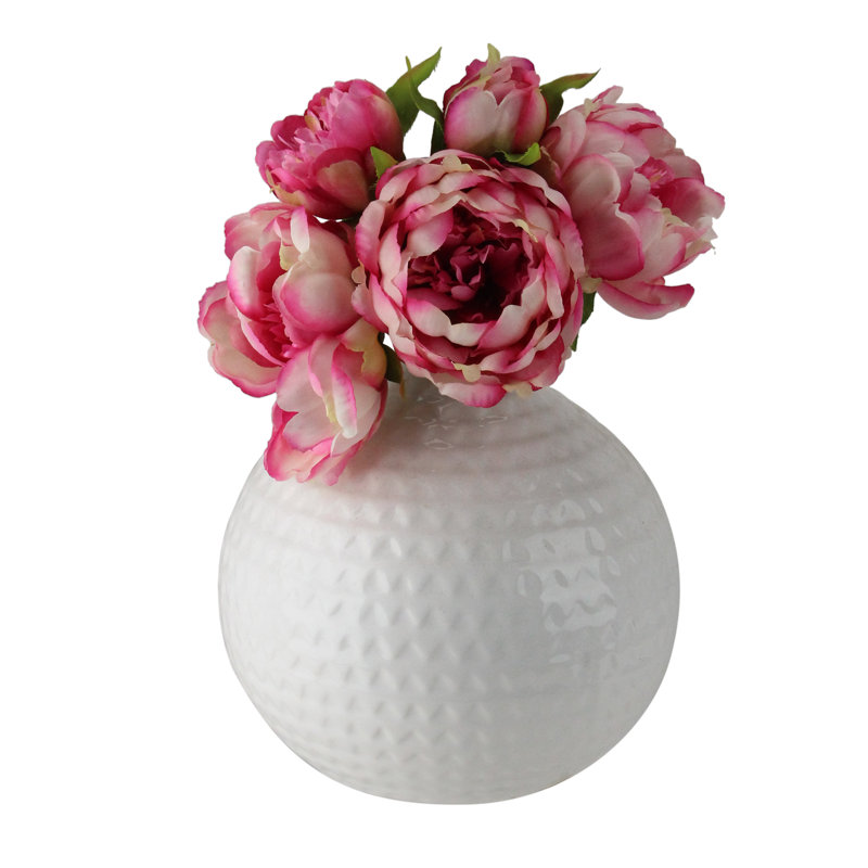 9.5" Pink Peony Artificial Flower Bouquet