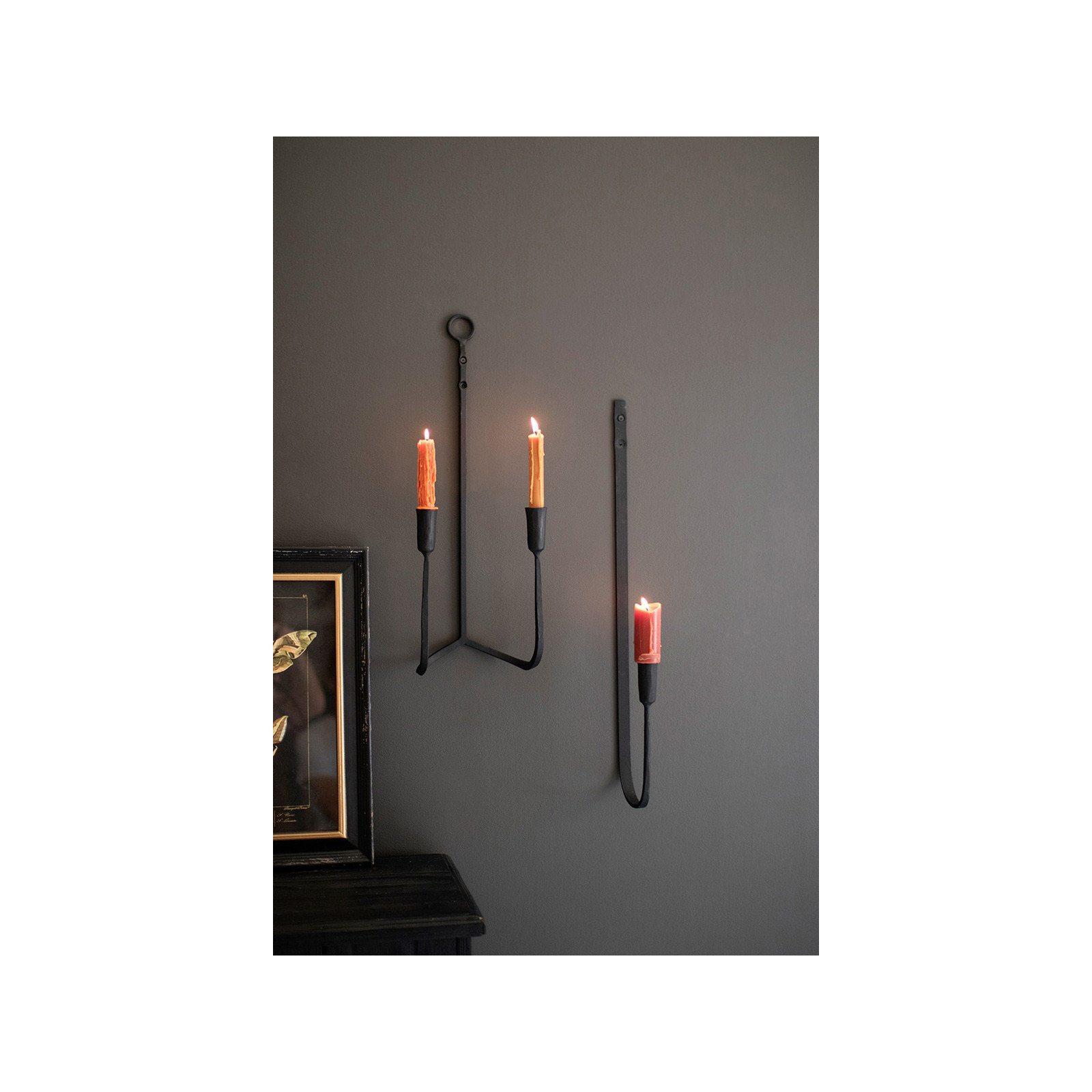 FORGED IRON SINGLE TAPER WALL SCONCE