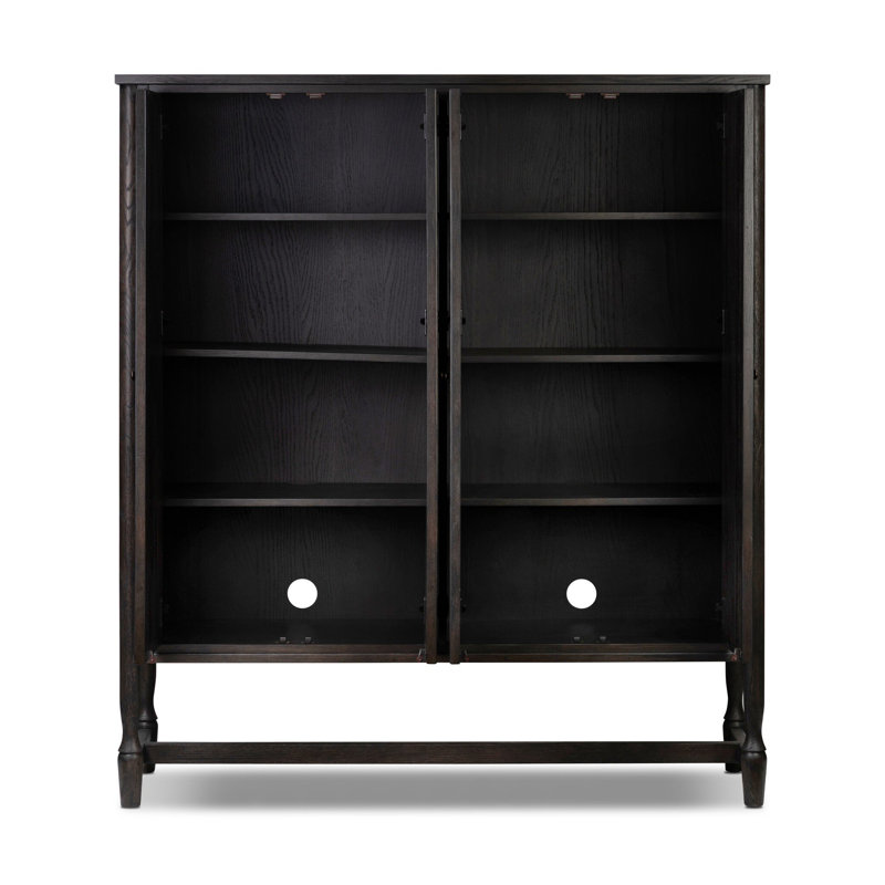 Bari Wide Cabinet, Smoked Black Resawn Oak