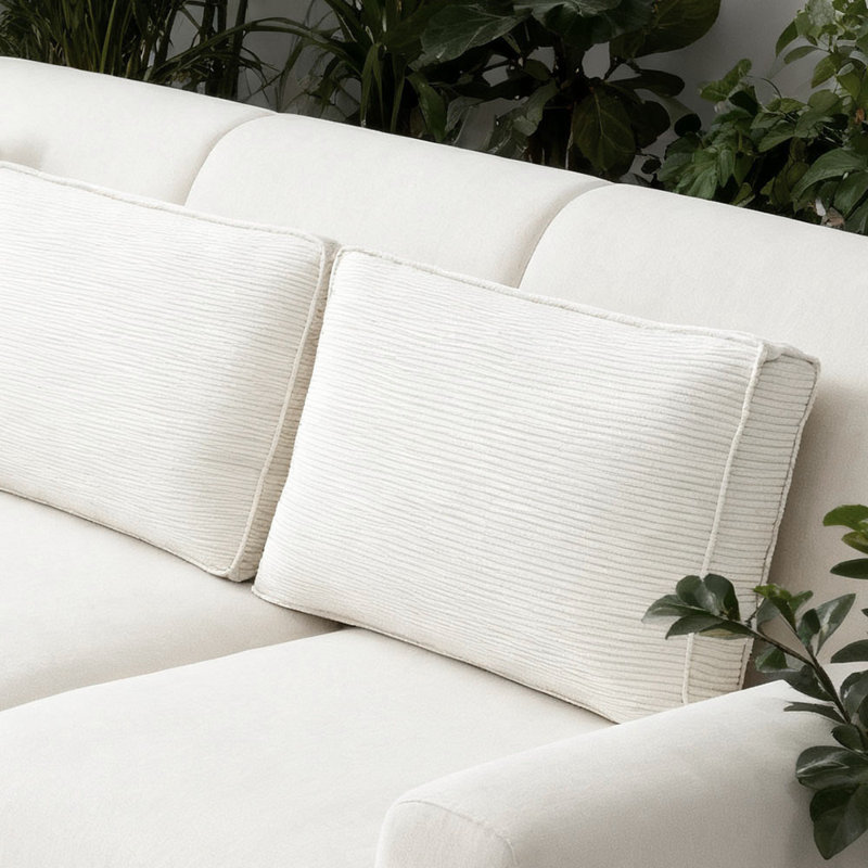 Cotton Backrest Cushion, White