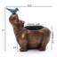 Pot à fleurs statue hippopotame fait à la main