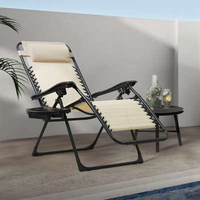 Zero Gravity Chair, Lounge Chair with Side Tray, 300LB Weight Capacity, Multiple Colors by Ebern Designs