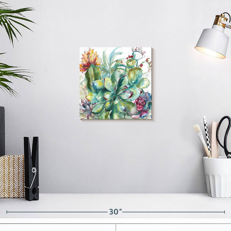 Aquarelle Harnek Succulent Garden I, H 10 po x l 10 po