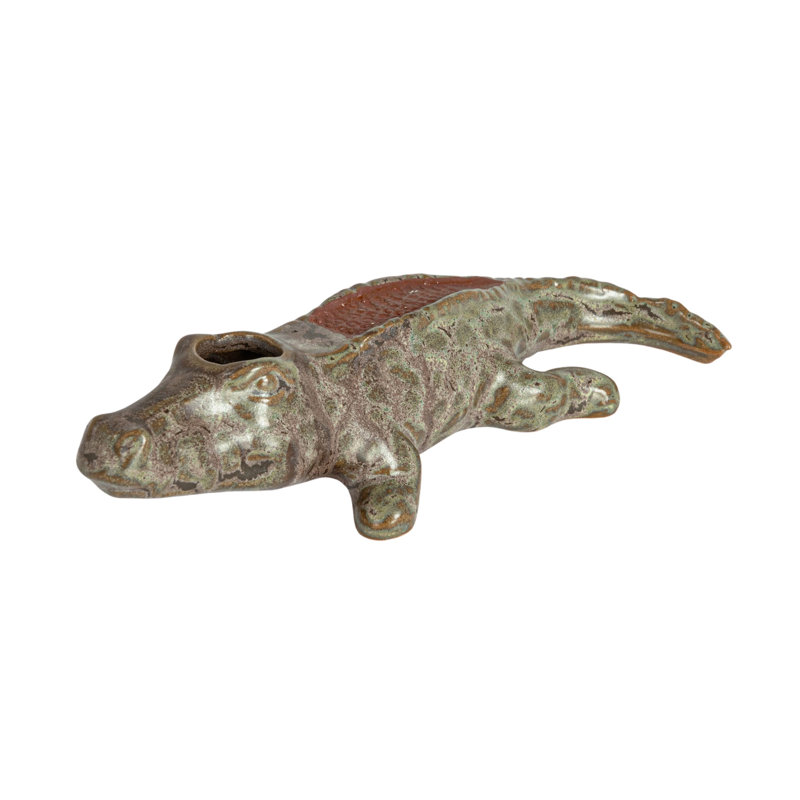 Stoneware Alligator Match Holder