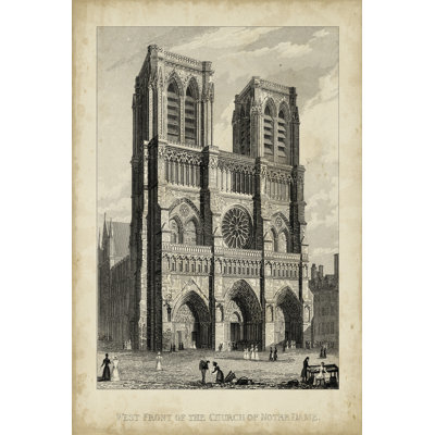 West Front-Notre Dame - Wrapped Canvas Painting